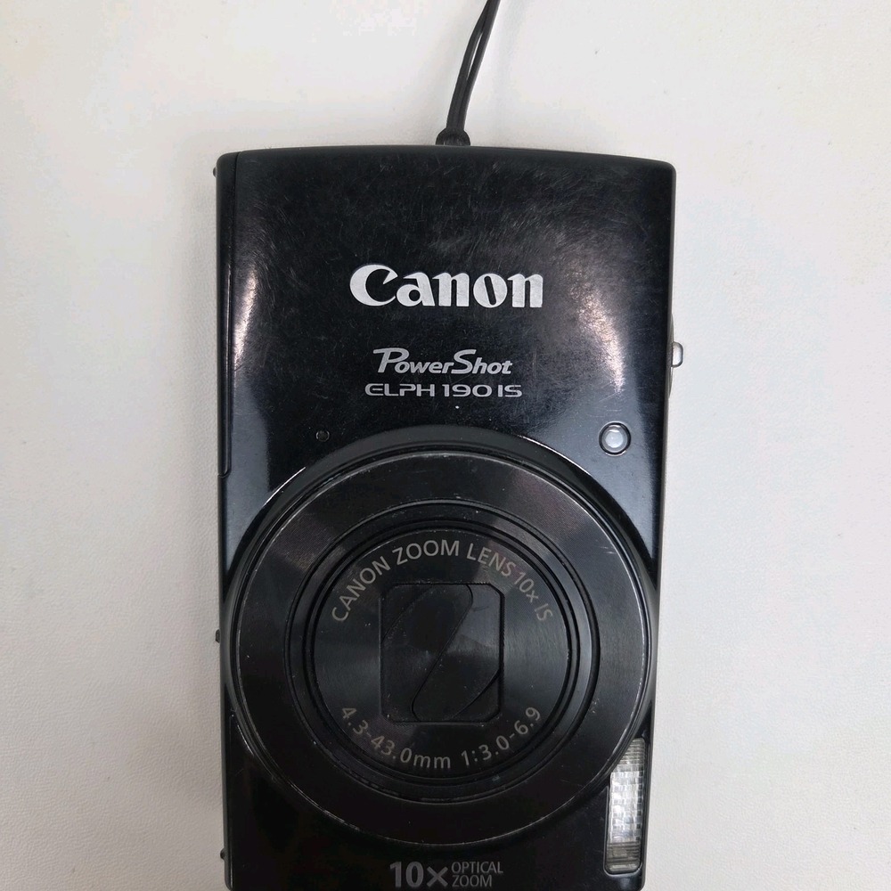 Canon Powershot ELPH 190 IS 10x Digital Camera Black Broken Cracked Display - Picture 15 of 16